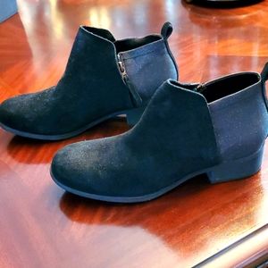 Tom's Black Booties W Glittery Backs